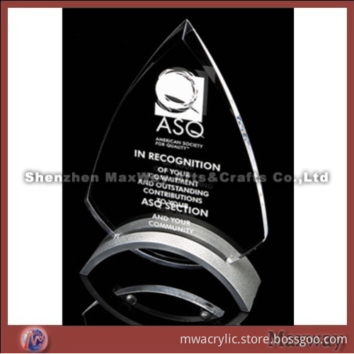 Transparent Water-drop High Grade Acrylic Award with Vaulted Base